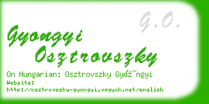 gyongyi osztrovszky business card